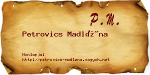 Petrovics Madléna névjegykártya