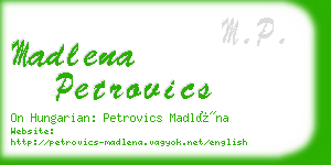 madlena petrovics business card
